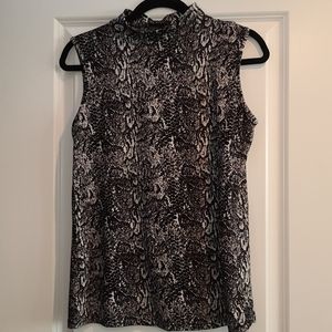 Snake Print Faux Turtleneck Blouse (L)